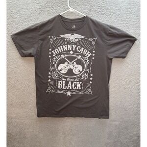 Johnny Cash Shirt Adult 2XL XXL Gray Rockabilly Country Blues Music Graphic Tee